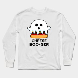 Cheese Boo-ger Cute Halloween Ghost Cheeseburger Pun Long Sleeve T-Shirt